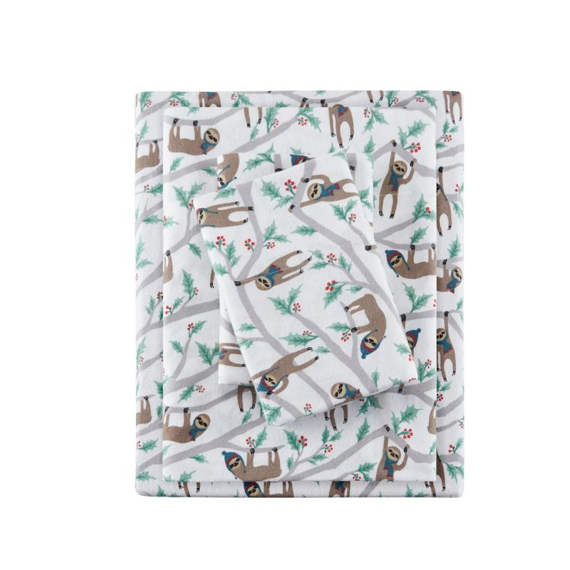 Full Cozy Flannel Sheet Set Multi Sloth