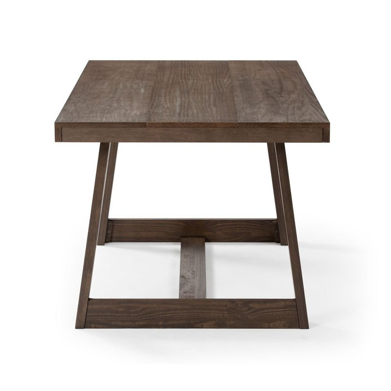 Plank+Beam 72" Dining Table for 6, Solid Wood Classic Farmhouse Style Kitchen Table, Walnut Wirebrush