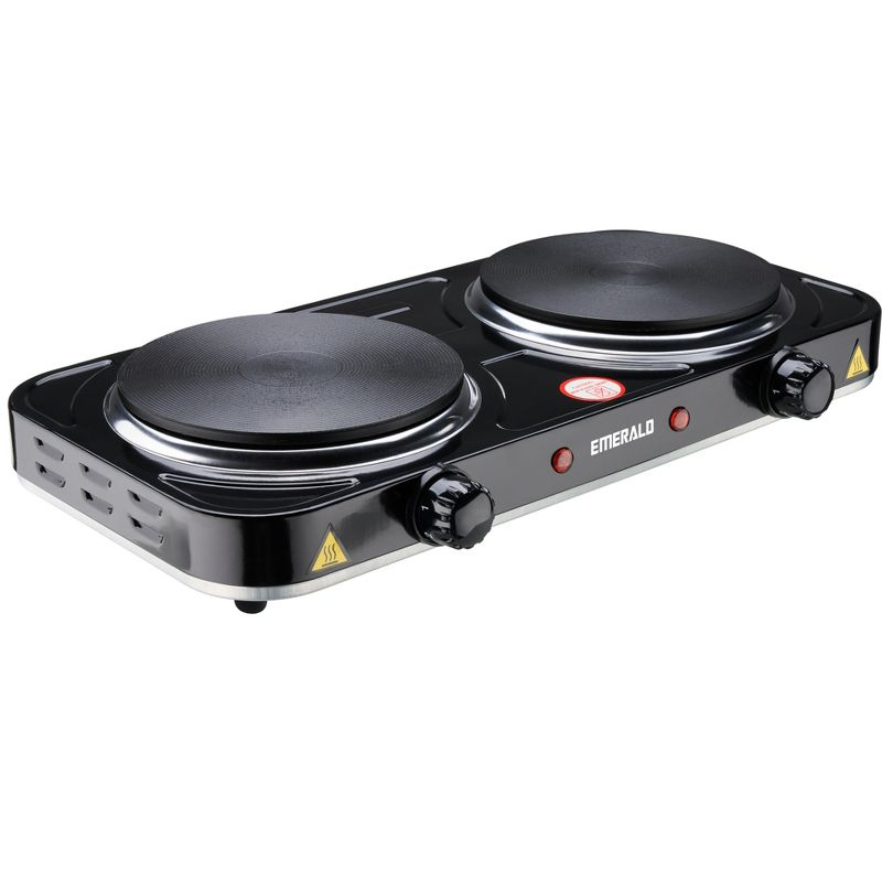 Emerald Electric Double Burner in Black with Coil Less Top (2686)