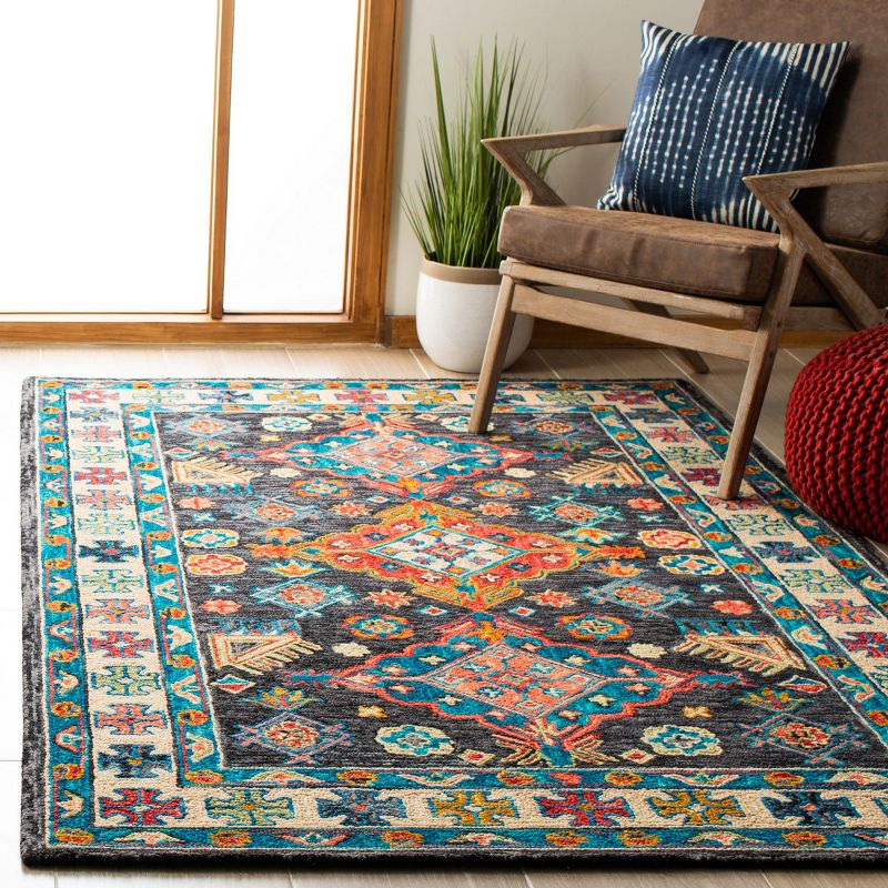 Aspen APN521 Hand Tufted Indoor Area Rug - Charcoal/Blue - 4'x6' - Safavieh