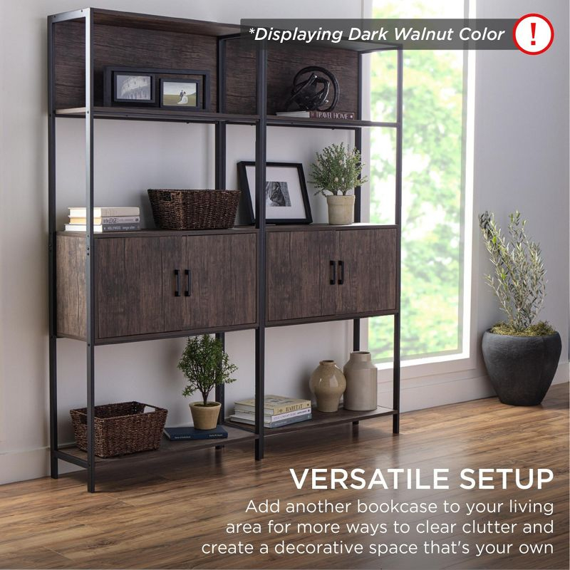 Best Choice Products Storage Bookshelf for Living Room, Walkway w/ Enclosed Cabinet, Elevated Design