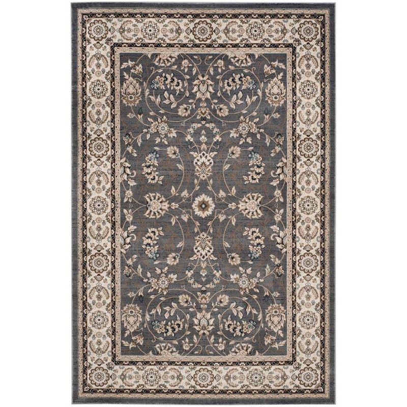 Lyndhurst LNH340 Power Loomed Area Rug - Grey/Cream - 8'x10' - Safavieh