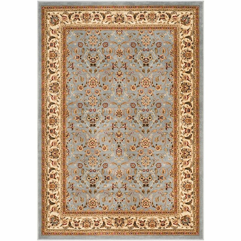 Lyndhurst LNH312 Power Loomed Area Rug - Light Blue/Ivory - 5'3"x7'6" - Safavieh.