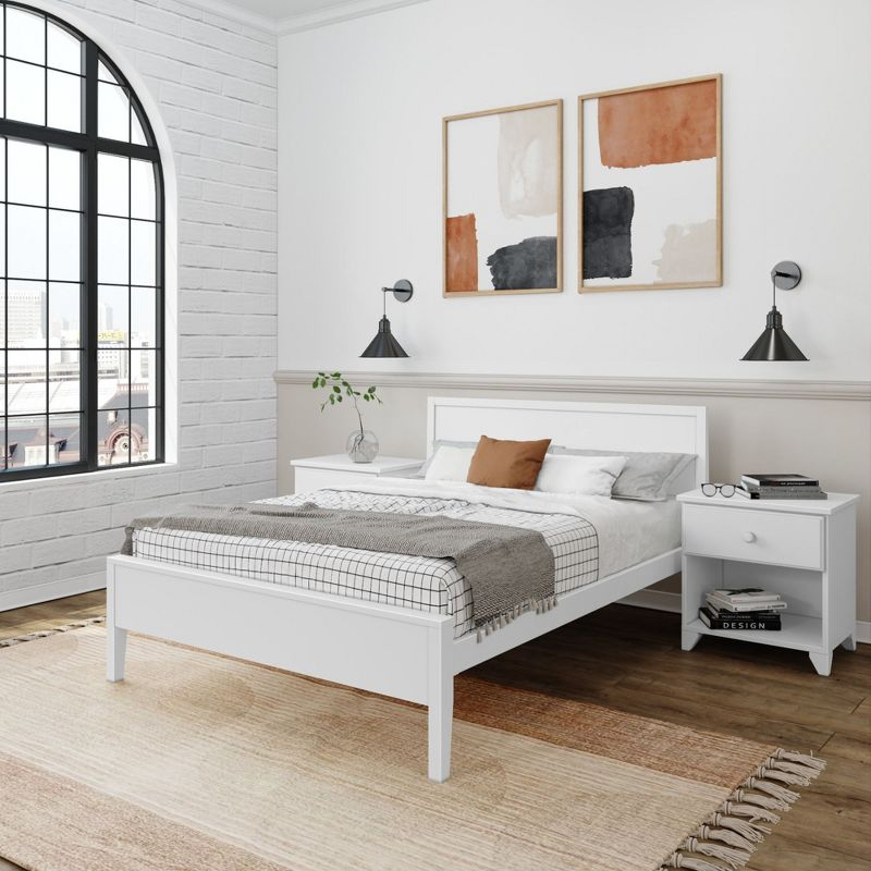 Plank+Beam Solid Wood Full Size Bed Frame with Headboard, Modern Platform Bed for Adults
