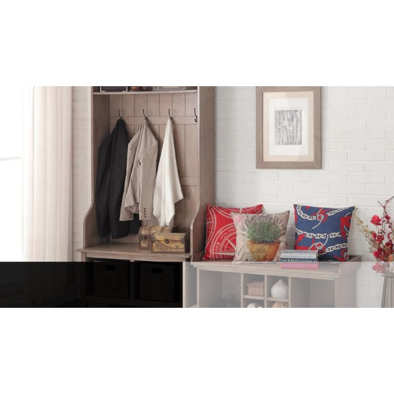 Boraam Annie Hall Tree Natural: Modern Entryway Organizer with 5 Hooks, Wood Frame, Adult Assembly Required