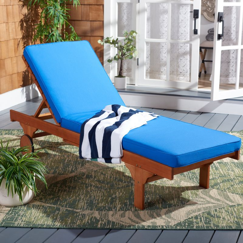 Newport Lounge Chair - Outdoor - PAT7022 - Natural/Blue -Safavieh