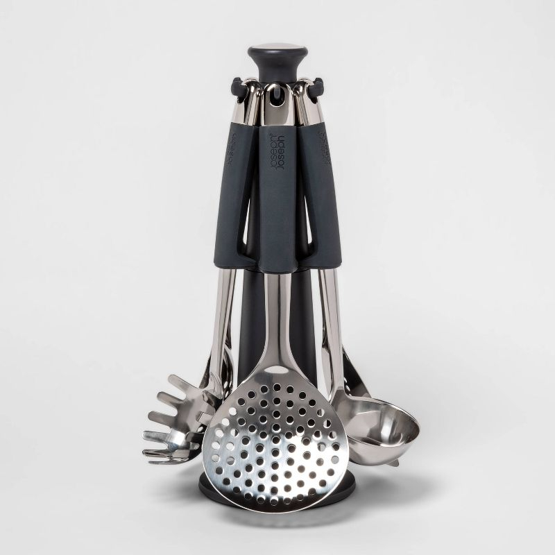 Joseph Joseph 6pc Stainless Steel 100 Collection Rotating Kitchen Utensil Set: Cooking Utensils & Spatula Set, Dishwasher-Safe