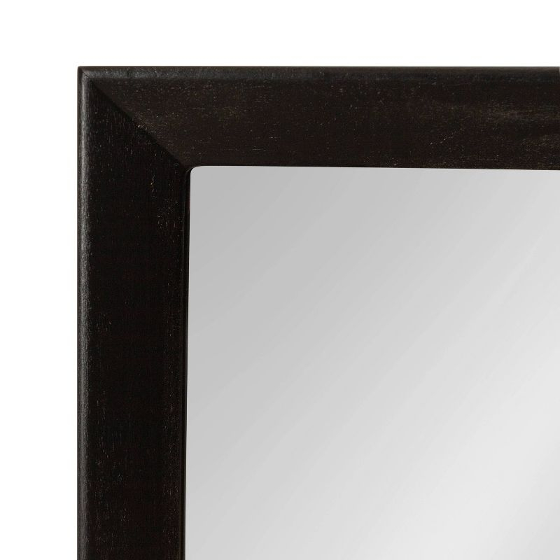 Kate & Laurel All Things Decor 16"x30" Hinter Framed Wall Mirror with Pegs Black: Entryway, Hanging Storage