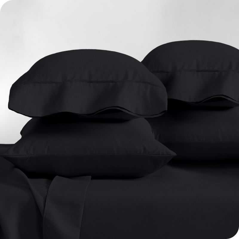 Pillowcase Set of 4 Ultra-Soft Microfiber King Black - Bare Home