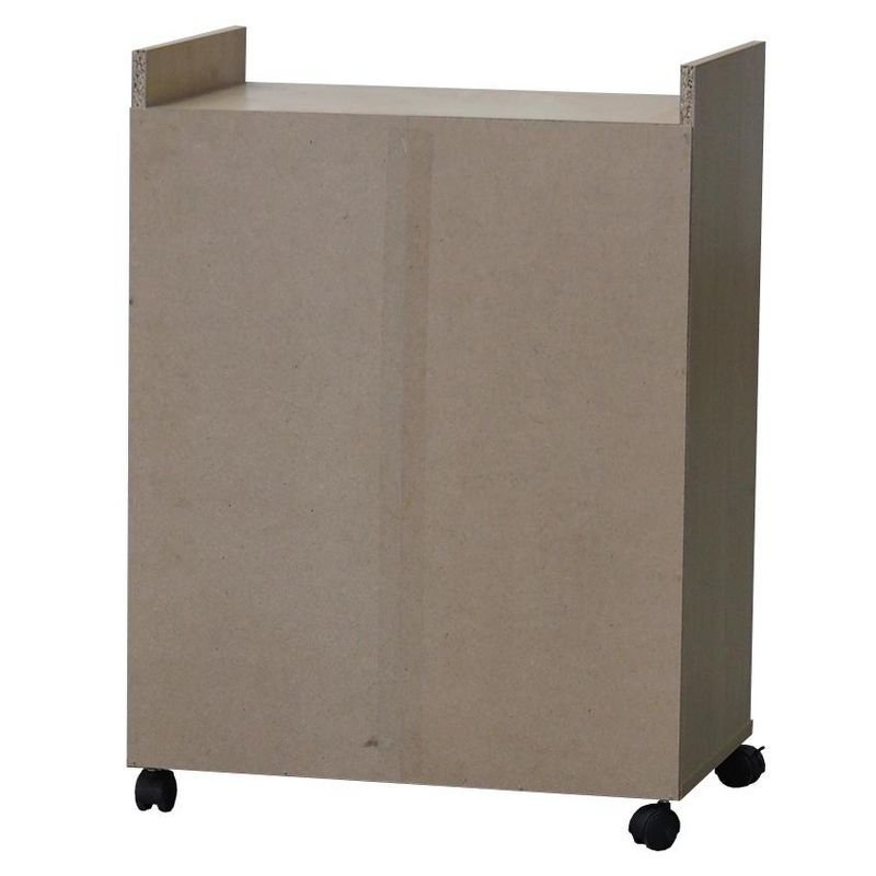 Kings Brand Furniture Northbury 2-Door Microwave Accent Kitchen Cabinet Rolling Cart (Beech)