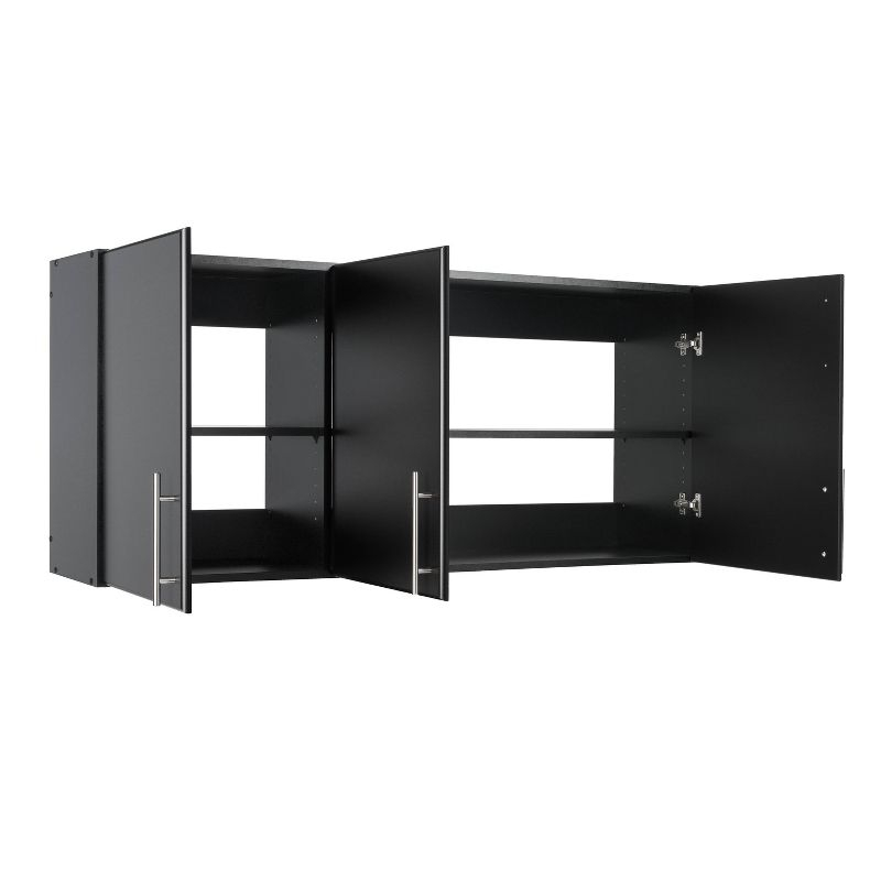 54" Elite Wall Cabinet Black - Prepac: Modern Laminated Storage, HangUps Collection, 2 Adjustable Shelves