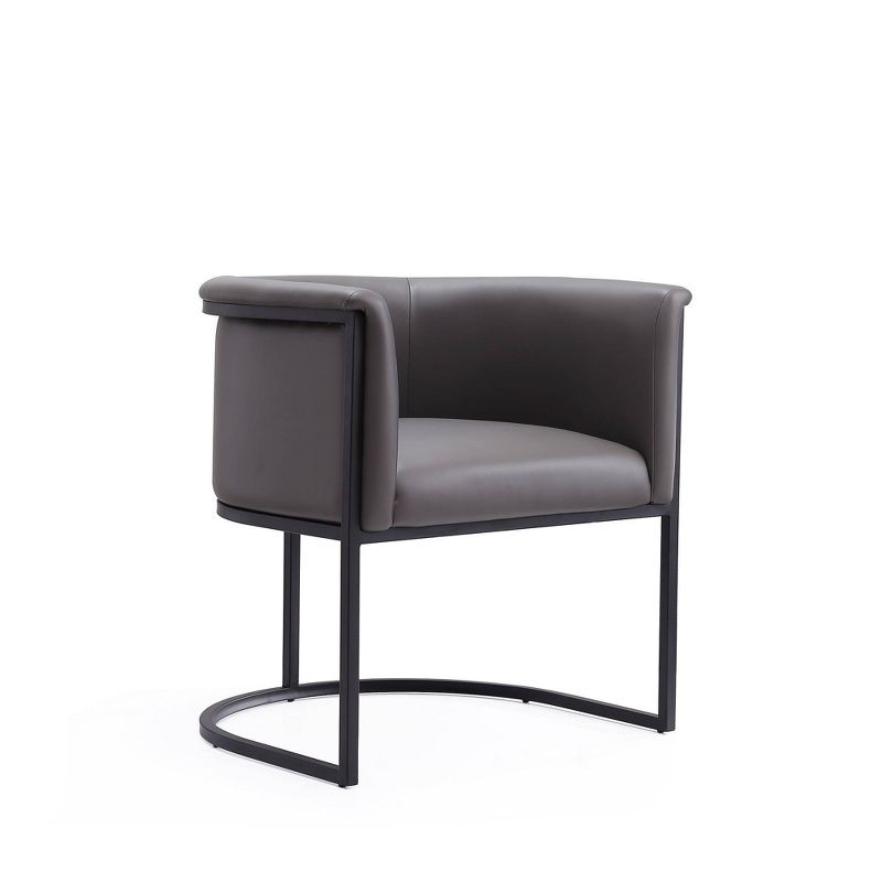 Manhattan Comfort Cosmopolitan Faux Leather Dining Chair Pebble: Upholstered, Metal Legs, No Assembly Required
