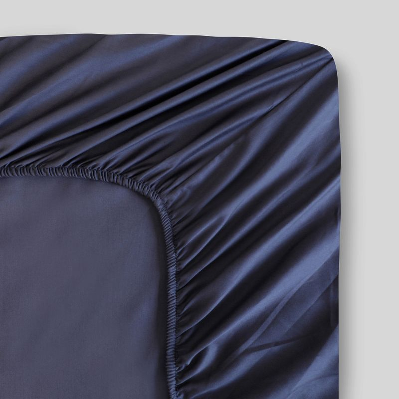 Fabdreams 300 Thread Count Certified Organic Cotton Percale Fitted Sheet (Twin XL, Dark Grey)