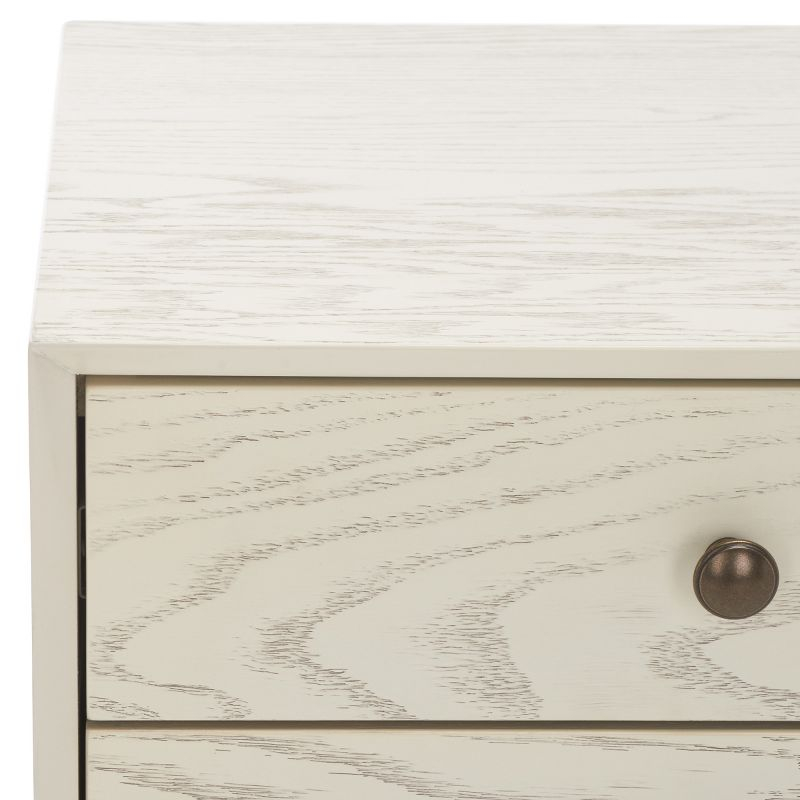 Scully 2 Drawer Nightstand - White Washed/Antique Gold - Safavieh