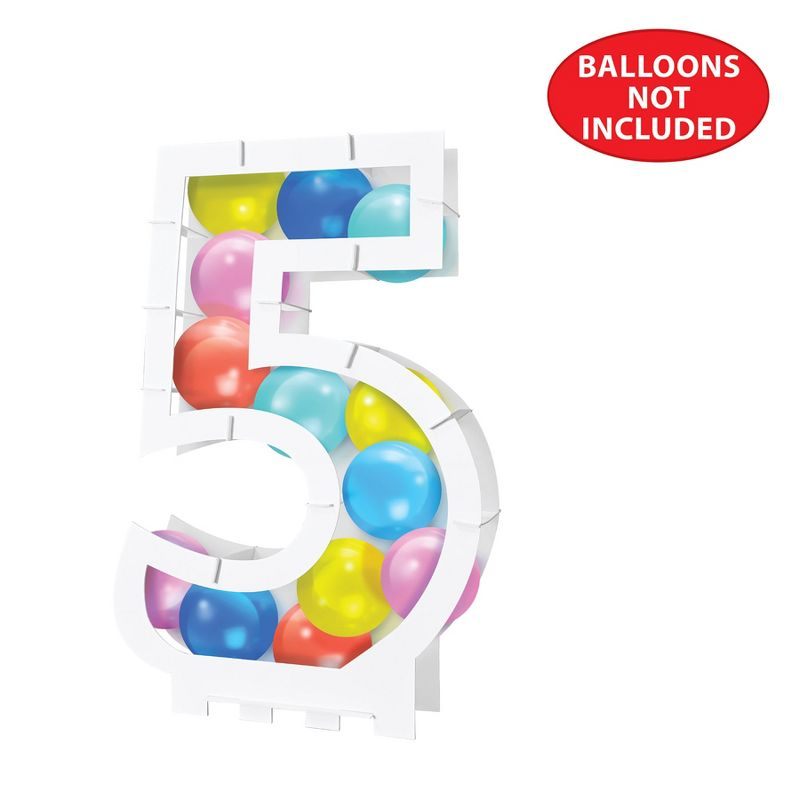 Beistle Balloon Mosaic Number  5  Frame, 32" x 21½", (1/Box) White