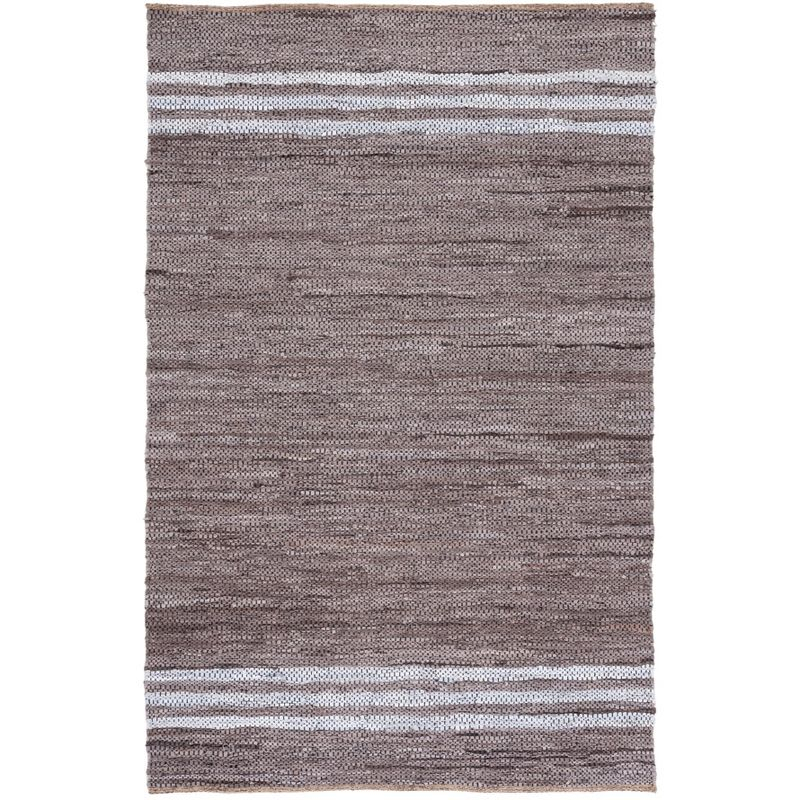 Vintage Leather VTL400 Hand Woven Indoor Accent Rug - Silver/Ivory - 3'x5' - Safavieh