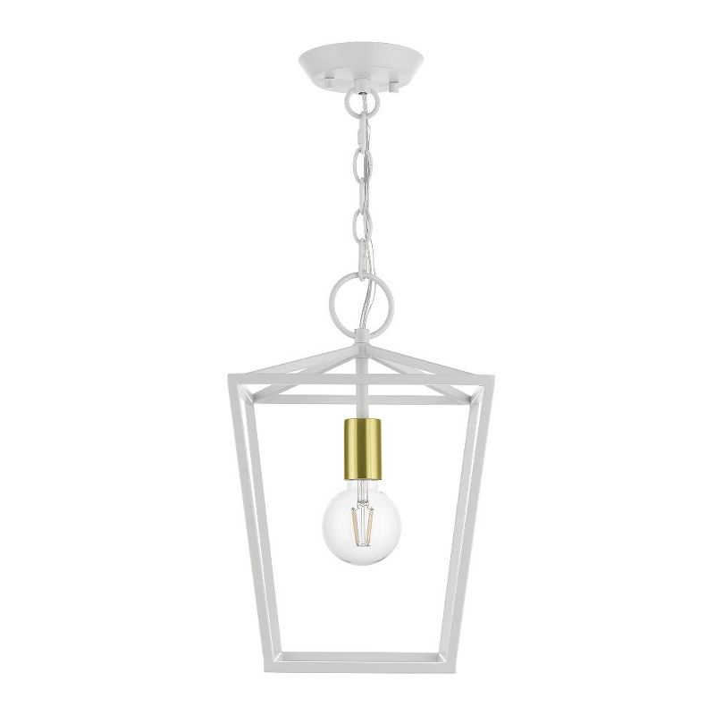 Livex Lighting Devonshire 1 - Light Pendant in  White/Satin Brass