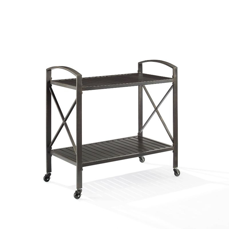 Kaplan Outdoor Steel Bar Cart Bronze - Crosley