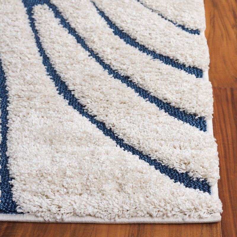 Florida Shag SG471 Power Loomed Indoor Runner Rug - Cream/Blue - 2'3"x11' - Safavieh