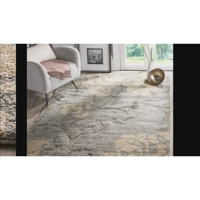 Florida Shag SG458 Power Loomed Indoor Area Rug - Dark Brown/Smoke - 6'x9' - Safavieh