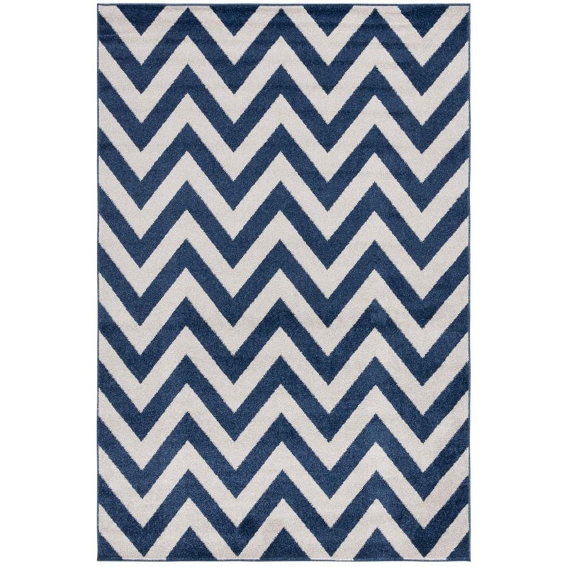 Amherst AMT419 Power Loomed Indoor Area Rug - Navy/Beige - 4'x6' - Safavieh