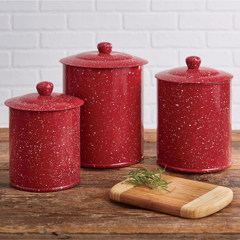 Park Designs Granite Enamelware Canisters Set Red