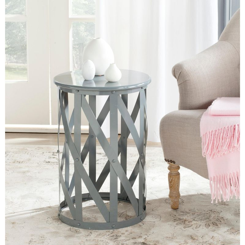 Bertram Lattice Accent Table - Grey - Safavieh.