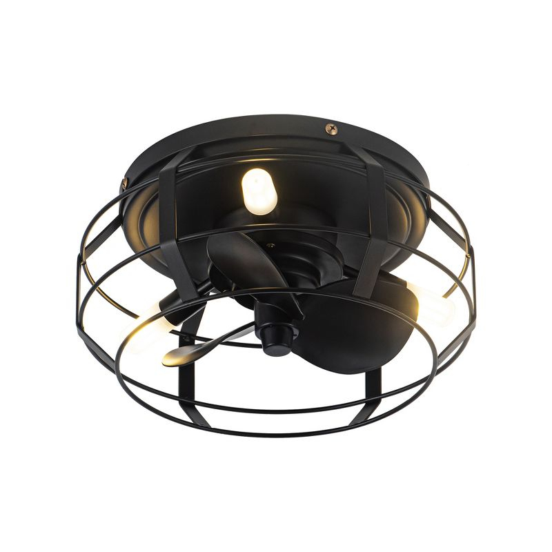 Parrot Uncle 12.2" Modern Black Bladeless Fan Flush Mount Ceiling Fan