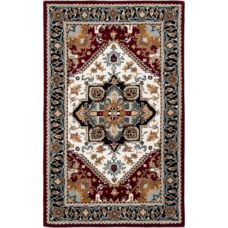 Heritage HG625 Handmade Area Rug - 5'x8' - Ivory/Red - Safavieh