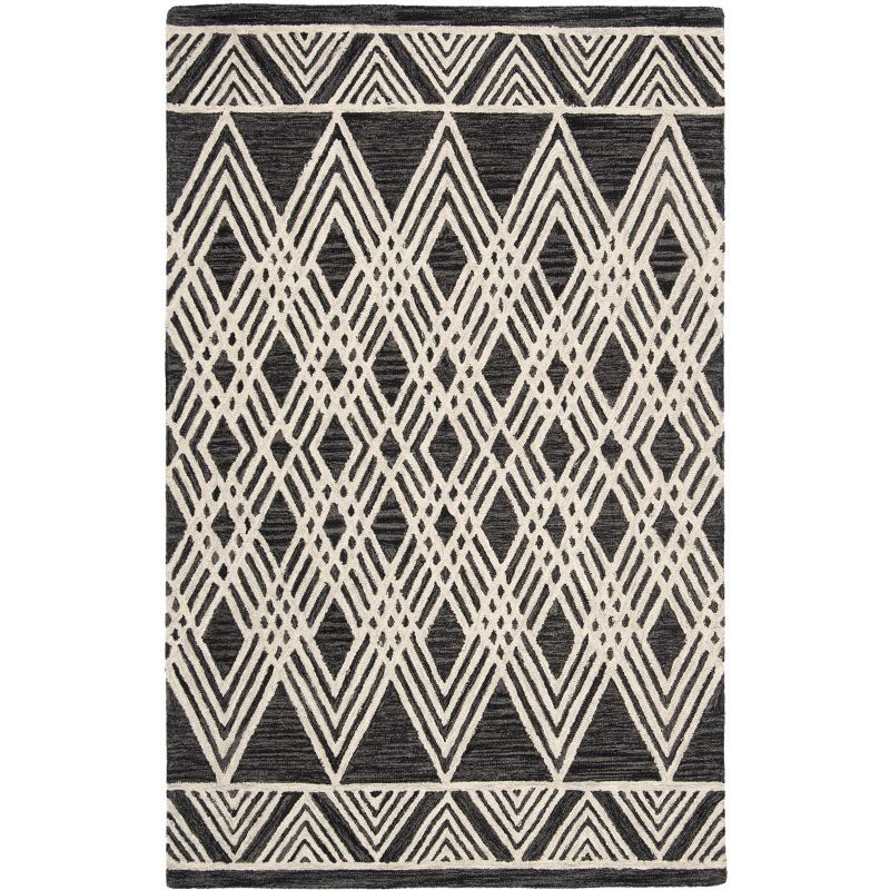 Micro-Loop MLP155 Hand Tufted Area Rug - Charcoal/Ivory - 5'x8' - Safavieh.