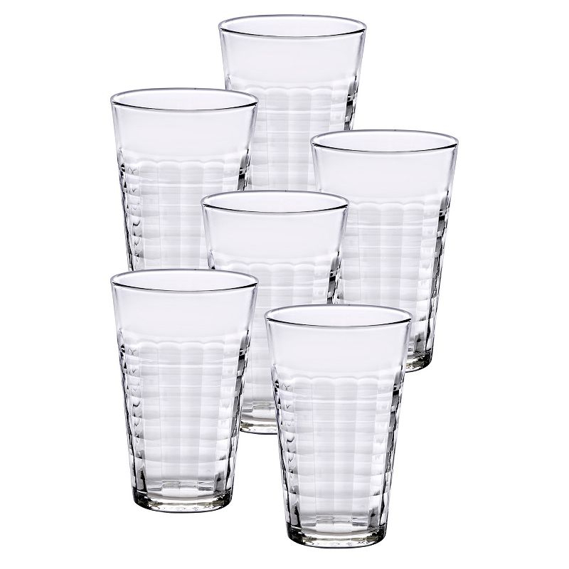 Duralex Prisme Clear Tumbler, Made in France, Set of 6, 17.625 ounce