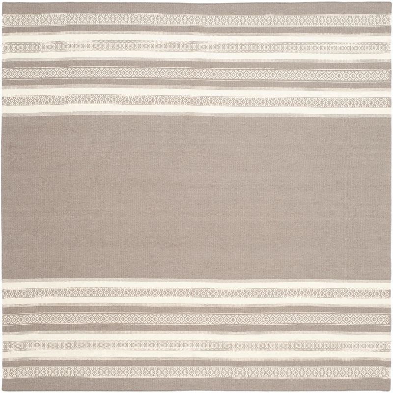 Dhurries DHU601 Hand Woven Area Rug - Light Brown - 6'x6' - Safavieh.
