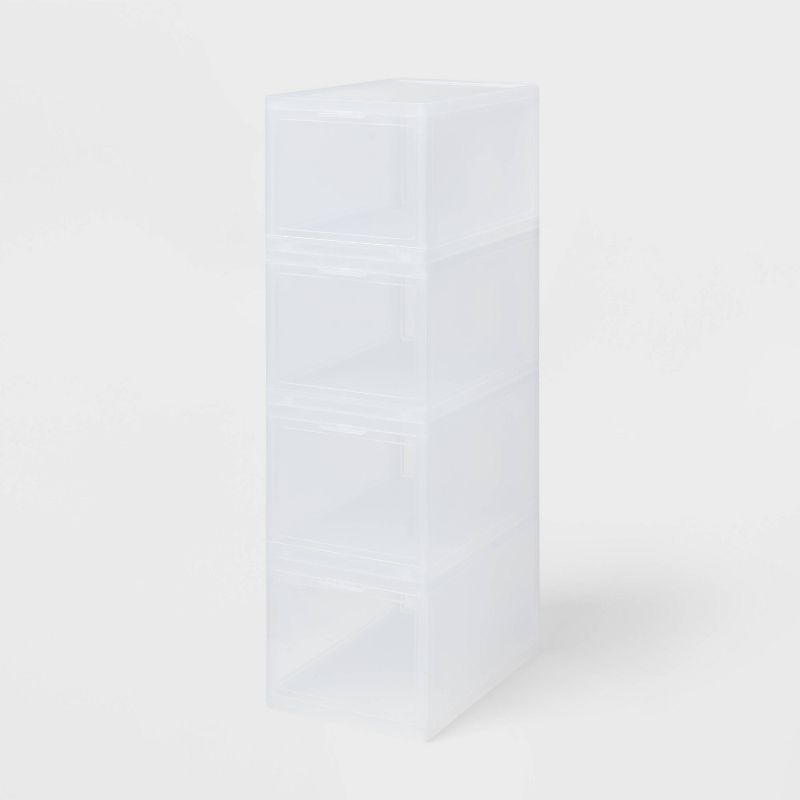 Stackable Small Bin Front Opening Clear - Brightroom™: Transparent Utility Storage, Stackable, BPA-Free, 12 Volume Capacity