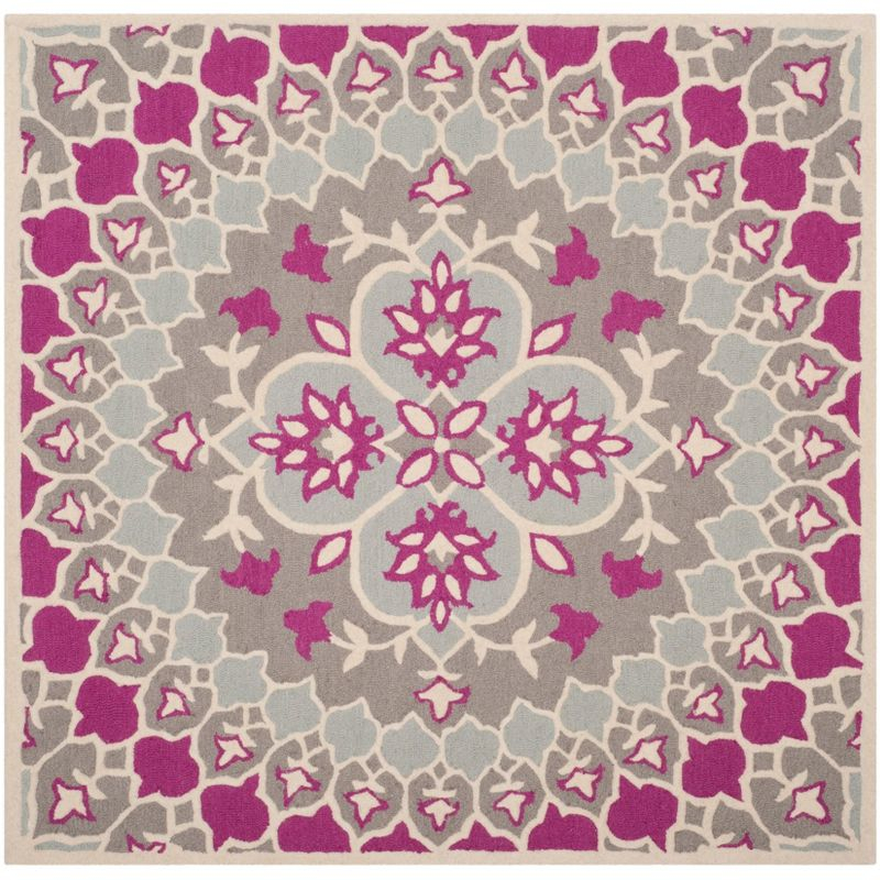 Bellagio BLG610 Hand Tufted Area Rug - Grey/Ivory - 5'x5' - Safavieh.