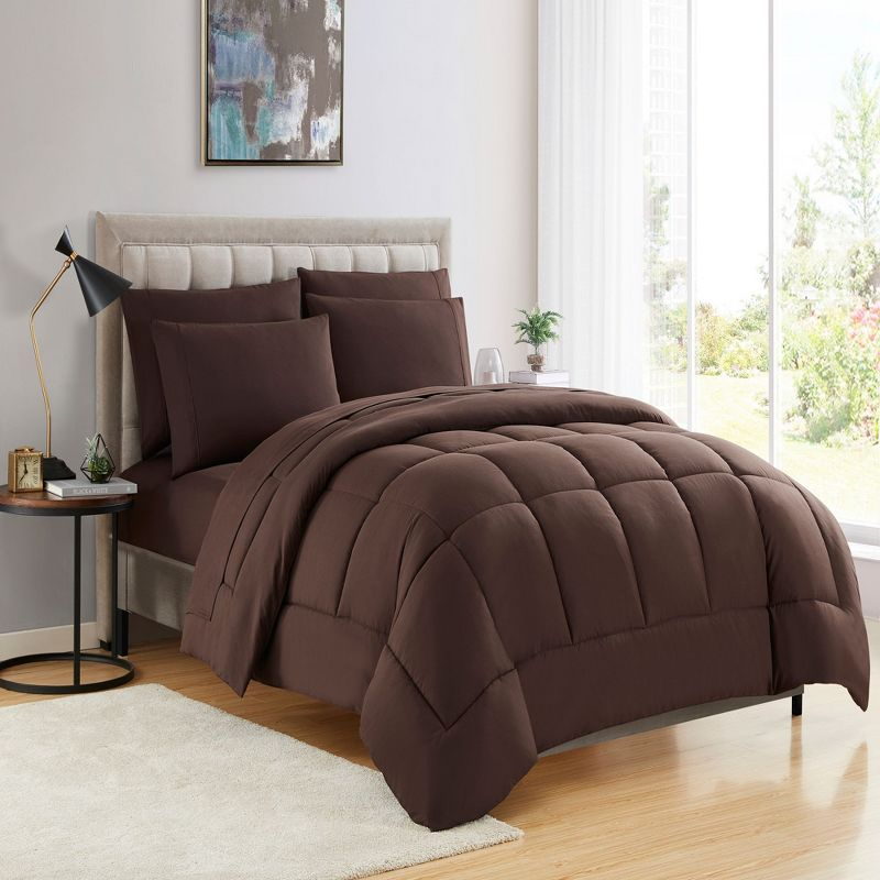 Sweet Home Collection All Season Bed-in-A-Bag Solid Color Comforter & Sheet Set Ultra Soft Bedding by Sweet Home Collection