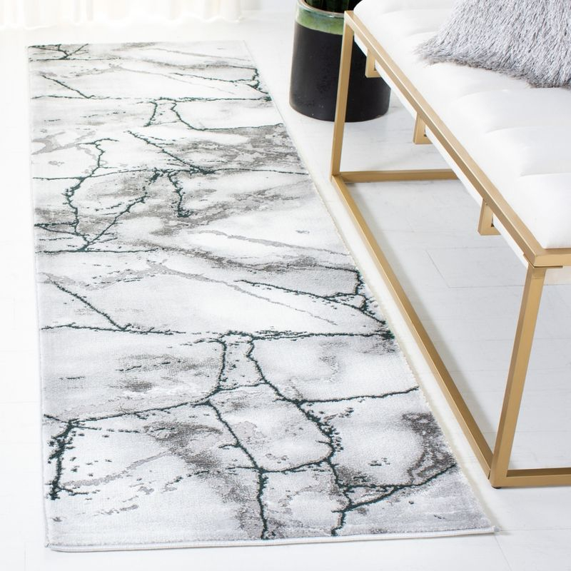 Craft CFT877 Loomed Indoor Runner Rug - Grey/Green - 2'3"x8' - Safavieh
