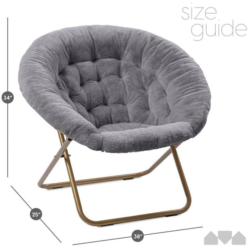 Milliard Cozy Faux Fur Saucer Chair X-Large, Black