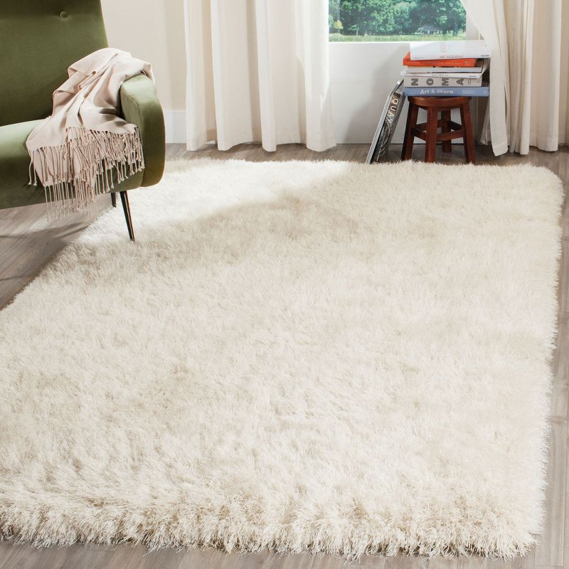 Venice Shag SG256 Hand Tufted Indoor Area Rug - Pearl - 5'x8' - Safavieh