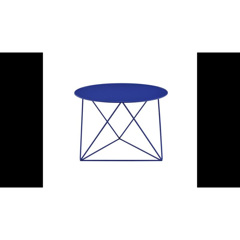 Acme Furniture Epidia Accent Table White: Round Metal Side Table, Powder-Coated Finish, 17" Height