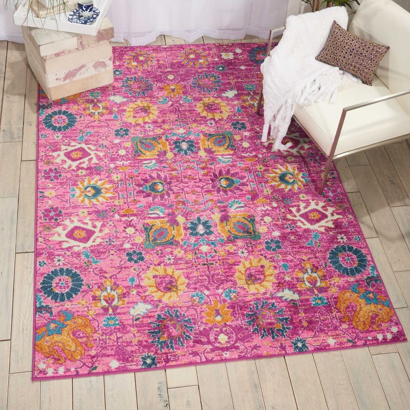 Nourison Passion Bohemian Indoor Rug Fuchsia 6'7" x 9'6"