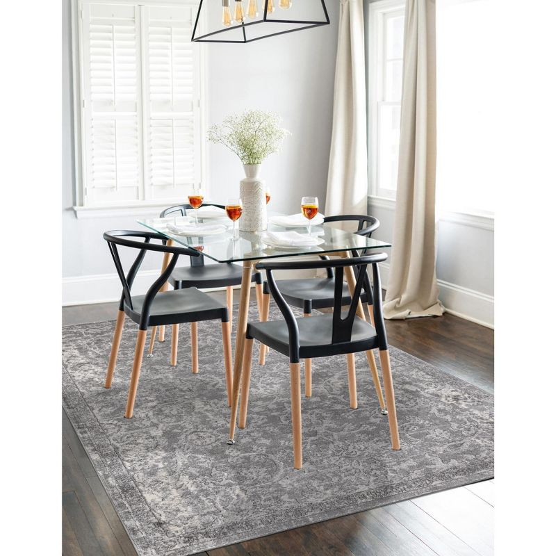 Unique Loom Portland Collection Area Rug - Albany (9'  x 12' Rectangle Gray/Ivory)