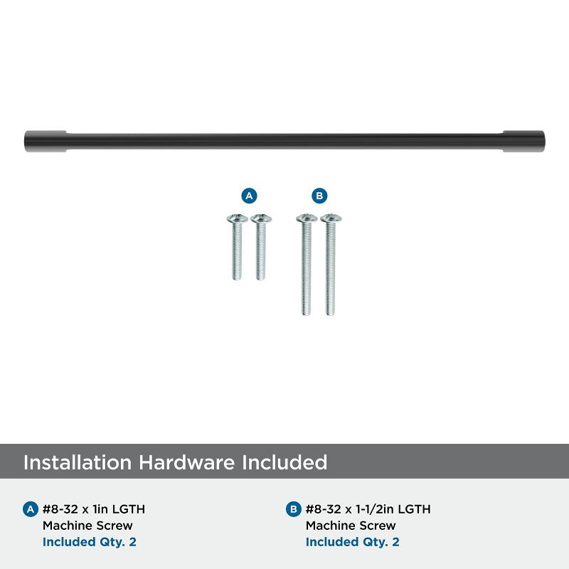 Amerock Riva 12-5/8 inch (320mm) Center-to-Center Matte Black Cabinet Pull