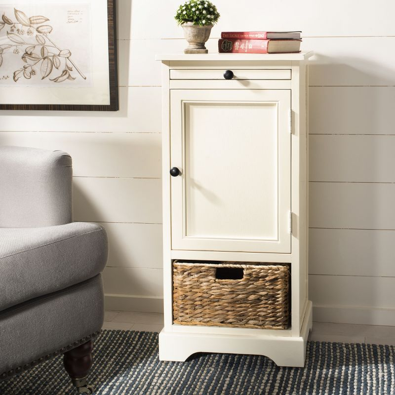Raven Storage Unit - AMH5703 - Distressed Cream - Safavieh Couture
