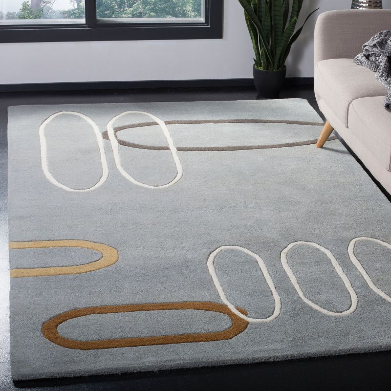 Soho SOH801 Hand Tufted Indoor Area Rug - Blue/Multi - 5'x8' - Safavieh