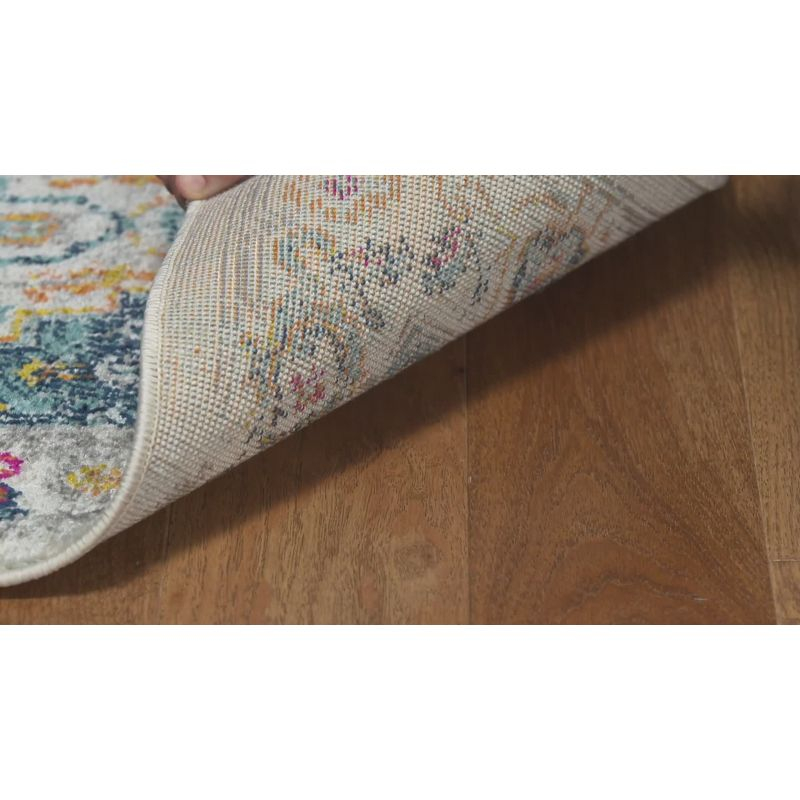 Madison MAD156 Power Loomed Indoor Area Rug - Turquoise/Ivory - 4'x6' - Safavieh