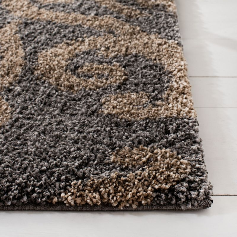Florida Shag SG462 Power Loomed Indoor Area Rug - Grey/Beige - 4'x6' - Safavieh.