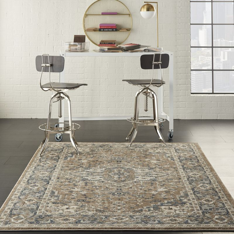 Nourison Concerto Center Medallion Indoor Rug Beige Grey 3'9" x 5'9"