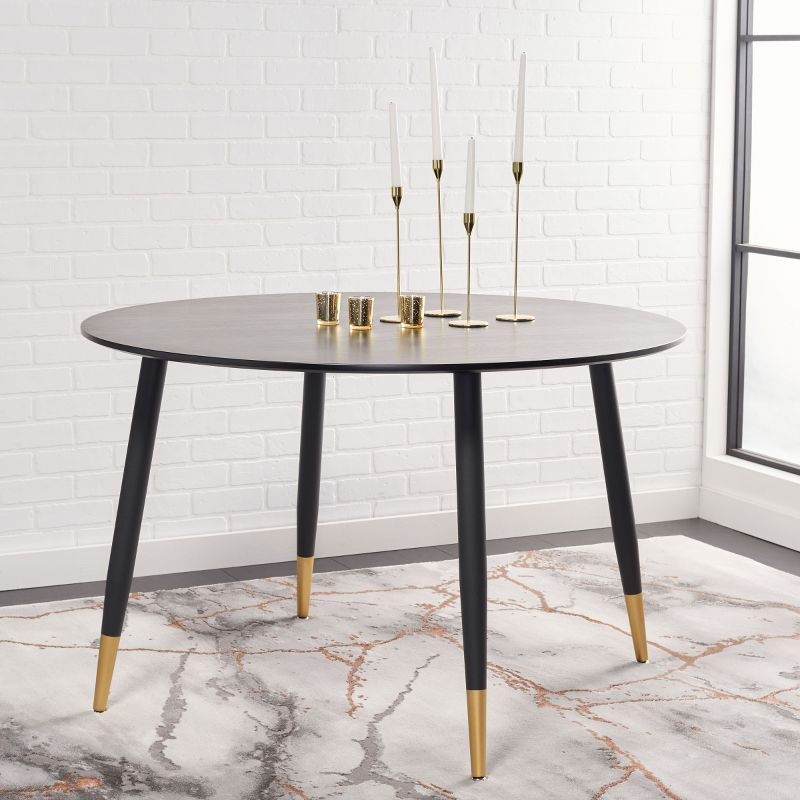 Kamala Round Dining Table - DTB5807A - Black/Gold - Safavieh