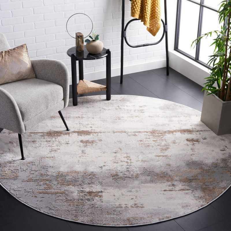 Eternal ETL204 Power Loomed Indoor Area Rug - Grey/Beige - 6'7" Round - Safavieh