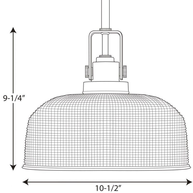 Progress Lighting Archie 1-Light Pendant, Chrome, Double Prismatic Glass Shade